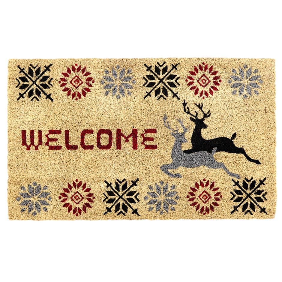 Christmas Stag Design Coir Doormat