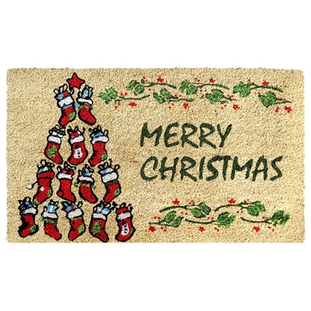 Christmas Socks Design Coir Doormat