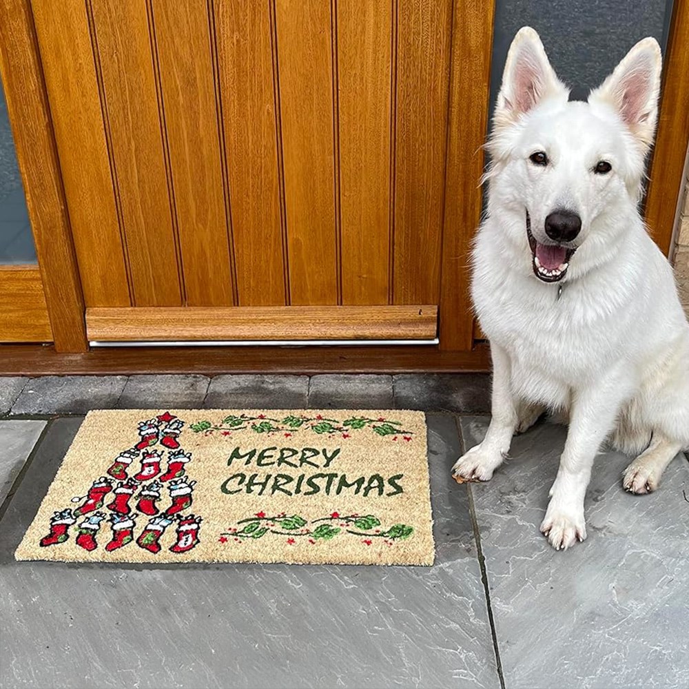 Christmas Socks Design Coir Doormat