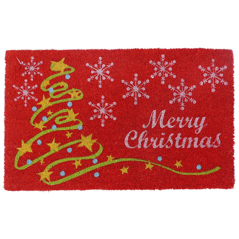 Christmas Star Design Coir Doormat