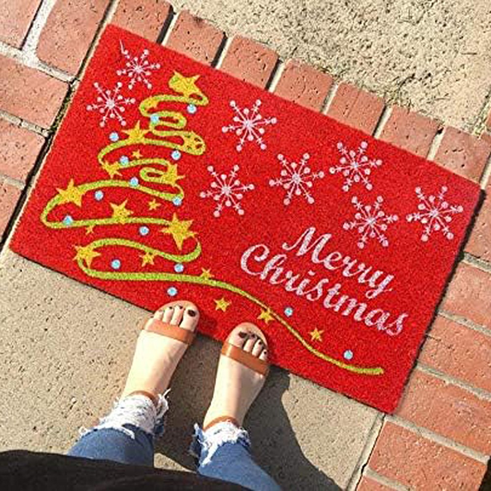 Christmas Star Design Coir Doormat