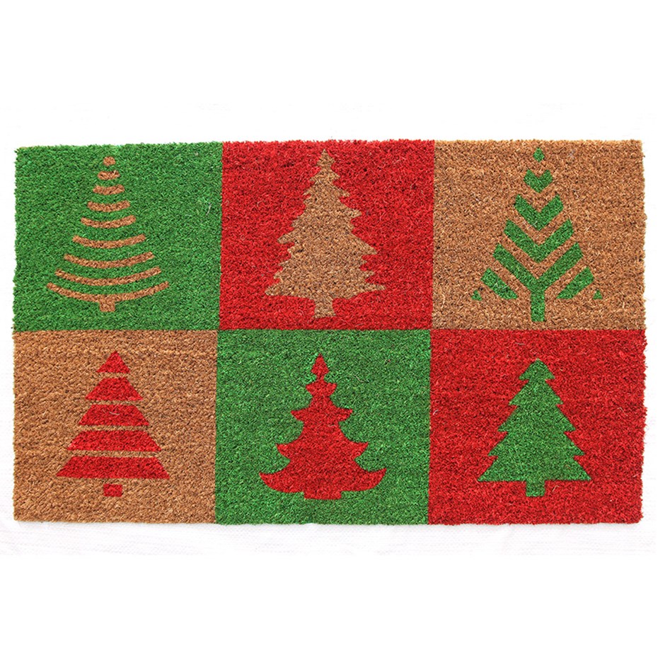Christmas Tree Design Coir Doormat