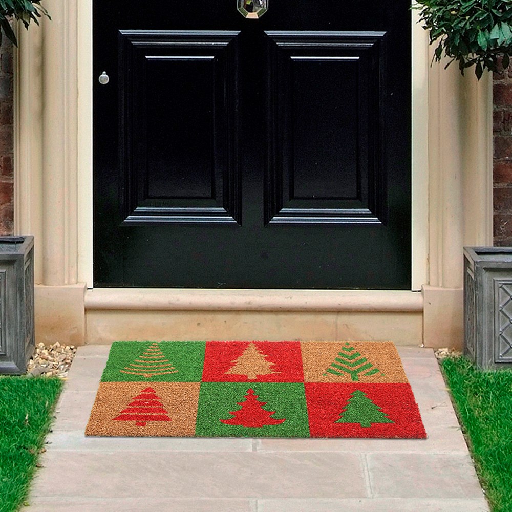 Christmas Tree Design Coir Doormat
