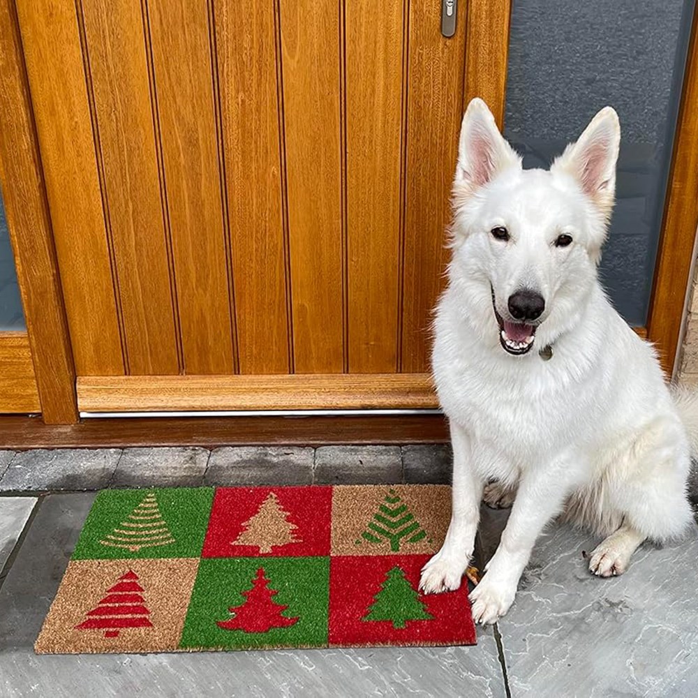 Christmas Tree Design Coir Doormat