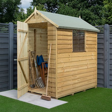 Overlap Pressure Treated Shed | Wooden | 6 x 4 Feet
