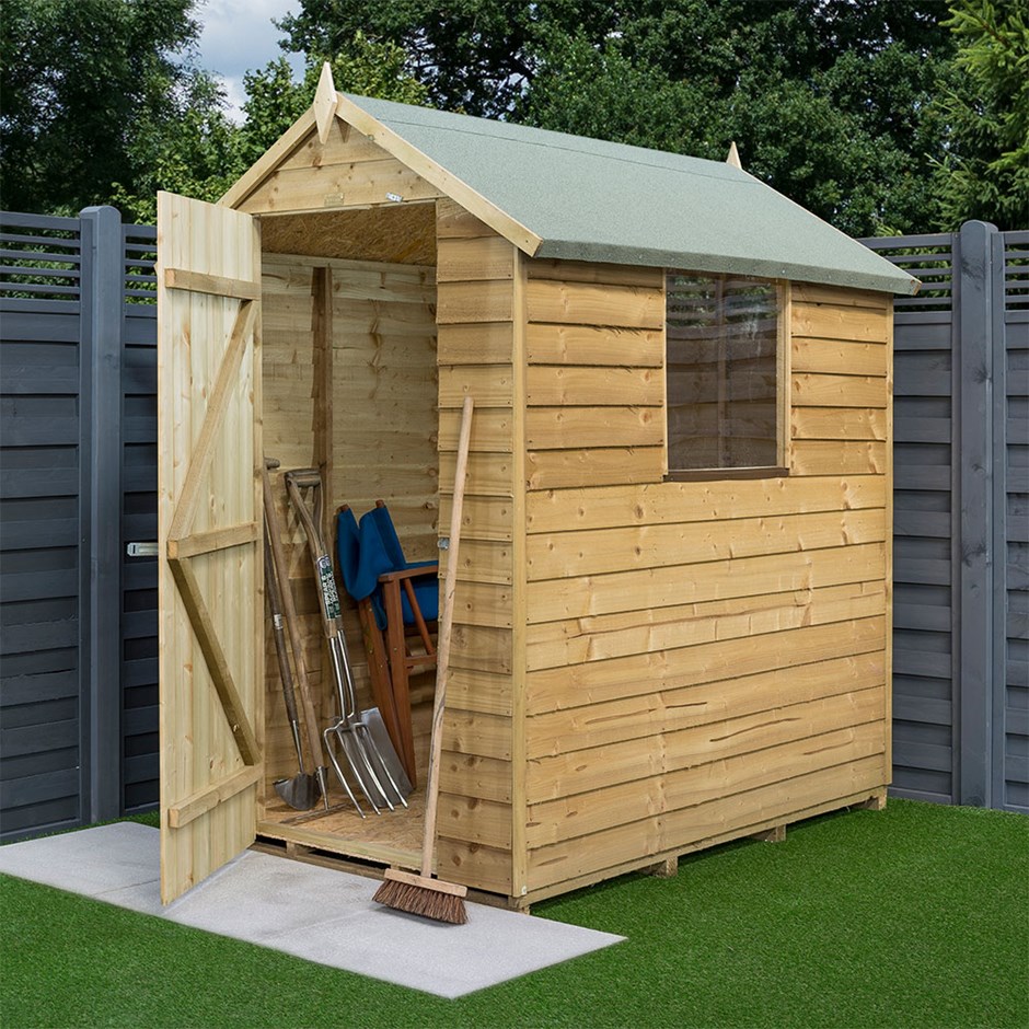 Overlap Pressure Treated Shed | Wooden | 6 x 4 Feet