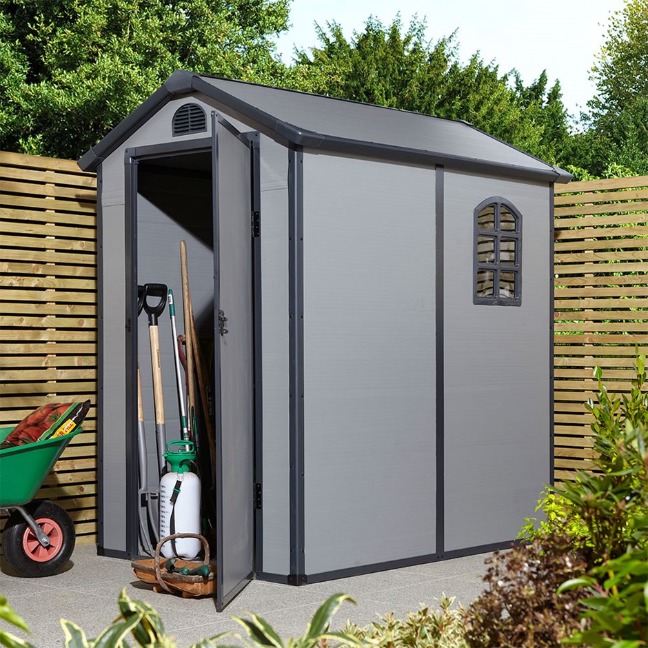 Airevale Apex Shed | Plastic | Light Grey | 4 X 6 Feet