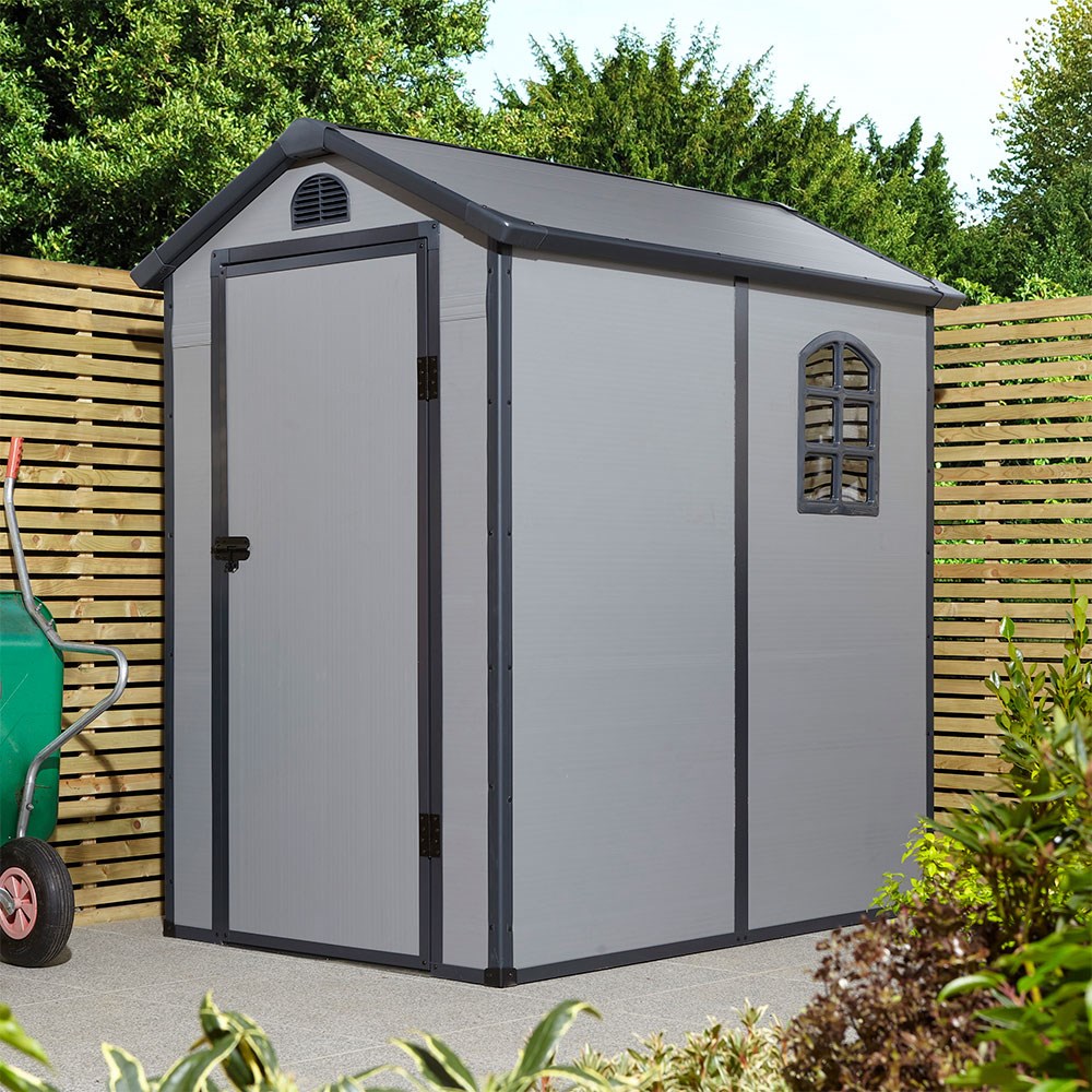 Airevale Apex Shed | Plastic | Light Grey | 4 X 6 Feet