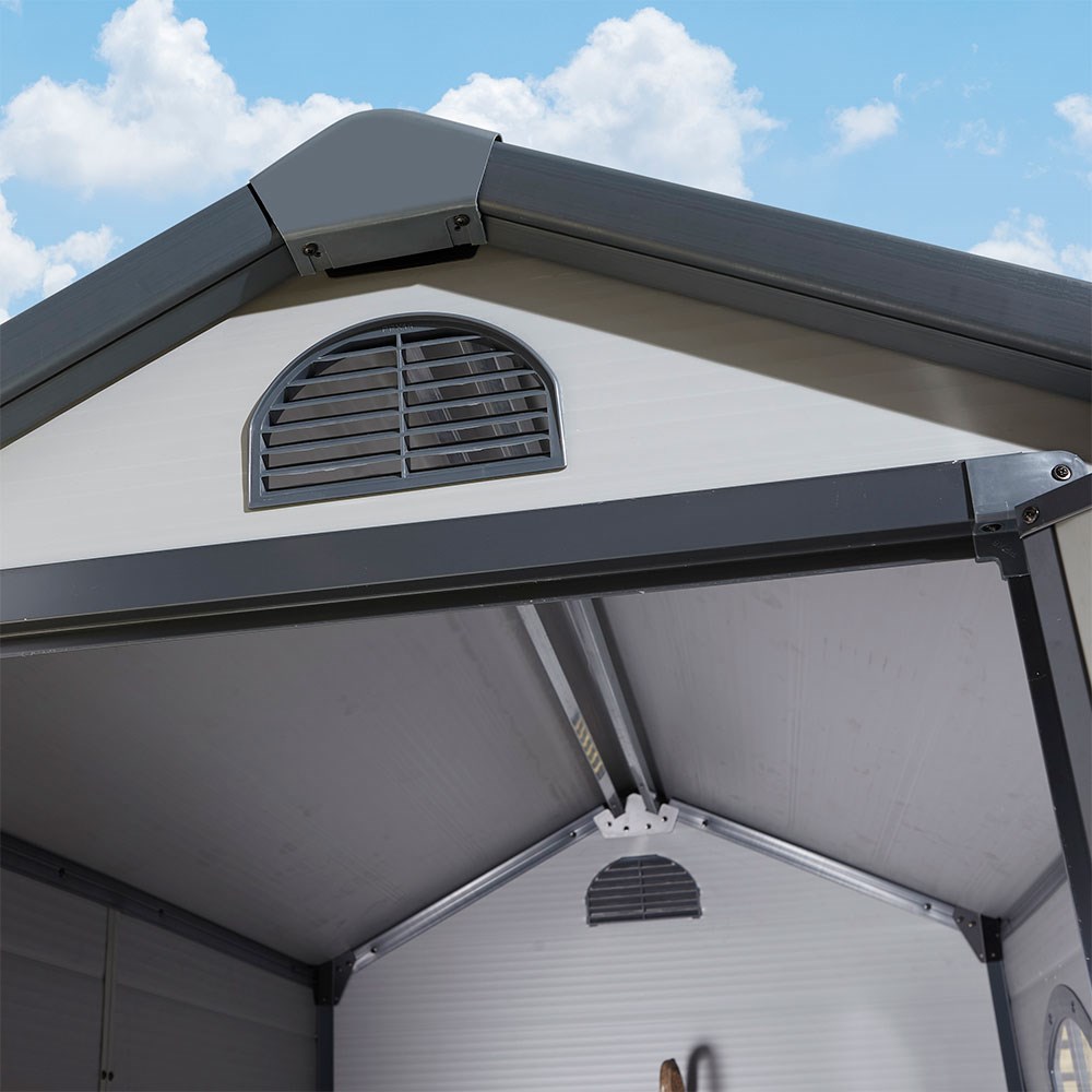 Airevale Apex Shed | Plastic | Light Grey | 4 X 6 Feet