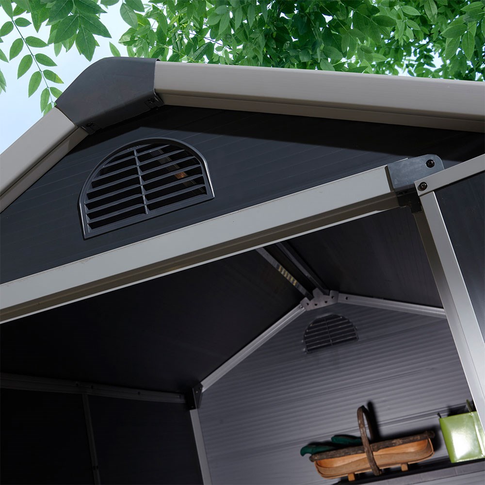 Airevale Apex Shed | Plastic | Dark Grey | 4 X 6 Feet