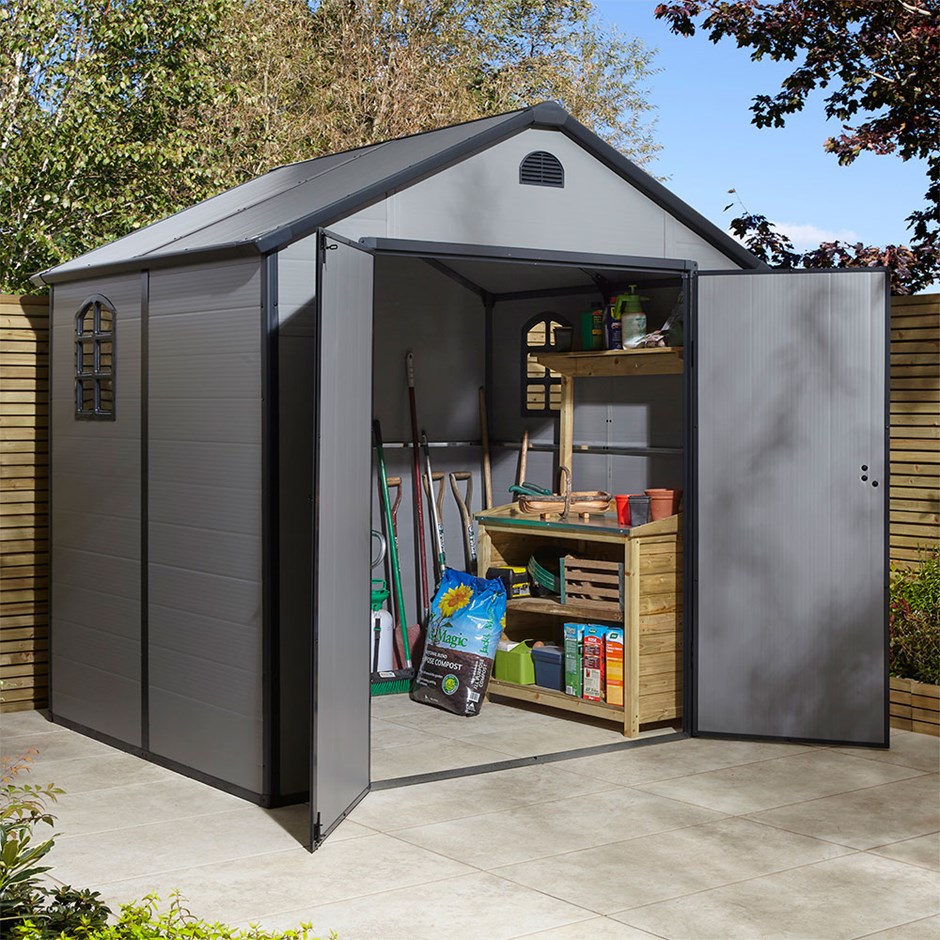 Airevale Apex Shed | Plastic | Light Grey | 8 X 6 Feet