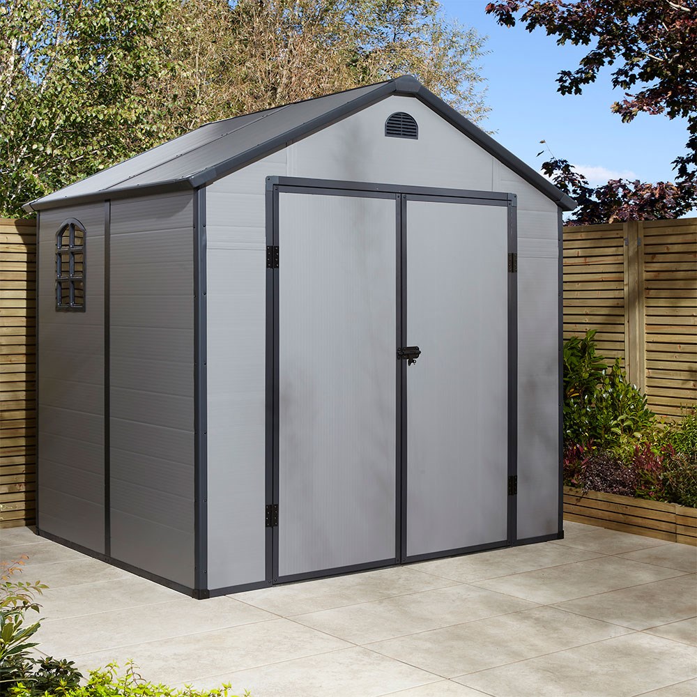 Airevale Apex Shed | Plastic | Light Grey | 8 X 6 Feet