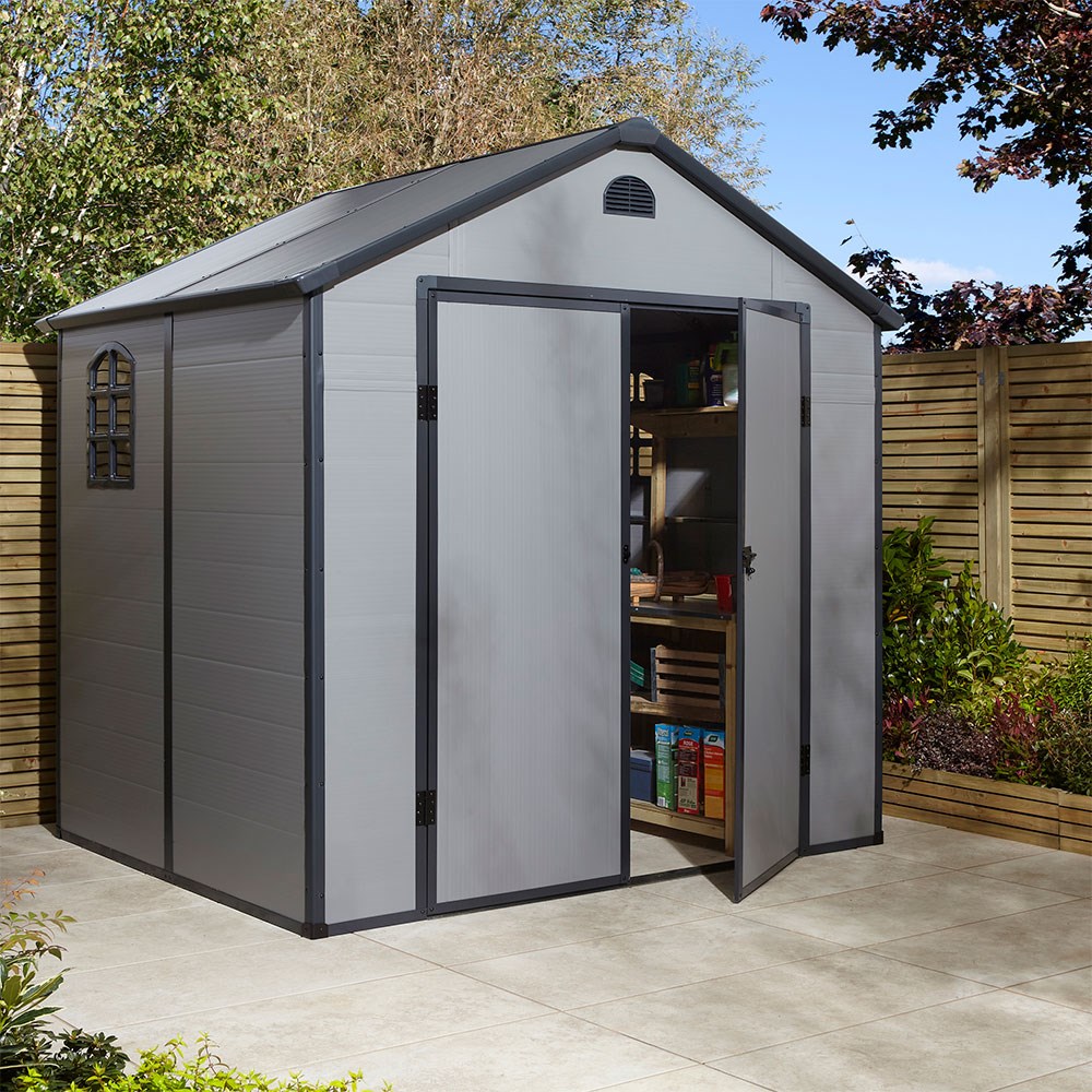 Airevale Apex Shed | Plastic | Light Grey | 8 X 6 Feet