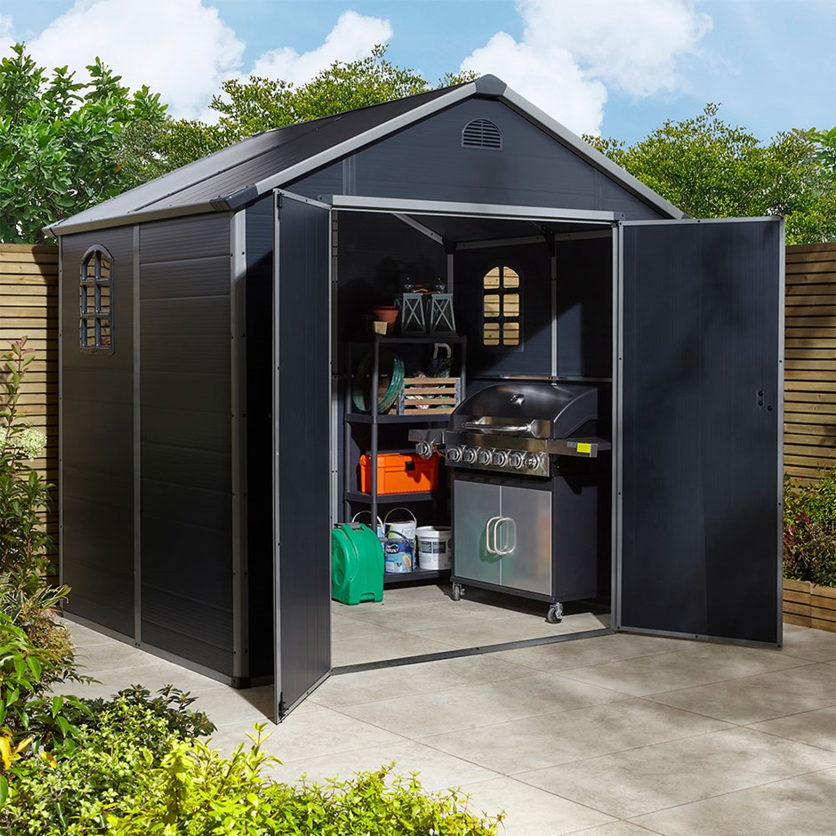 Airevale Apex Shed | Plastic | Dark Grey | 8 X 6 Feet