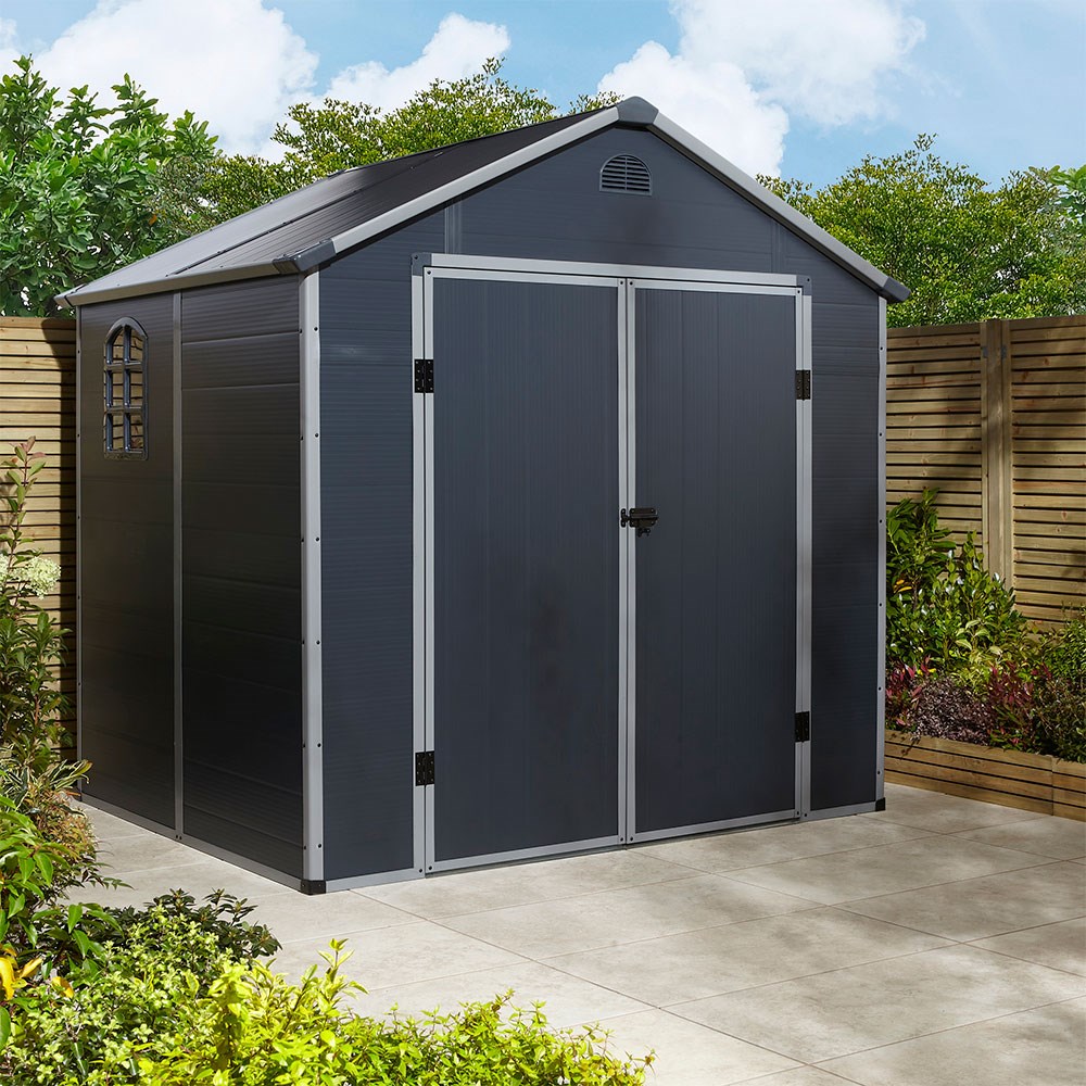 Airevale Apex Shed | Plastic | Dark Grey | 8 X 6 Feet