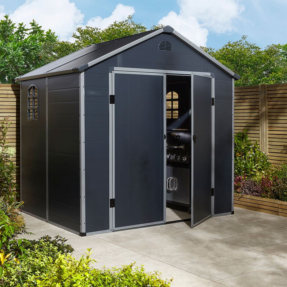 Airevale Apex Shed | Plastic | Dark Grey | 8 X 6 Feet