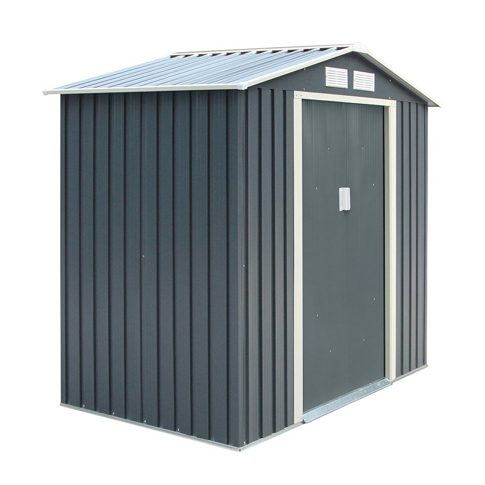 Trentvale Apex Shed | Steel | Dark Grey | 6 x 4 Feet