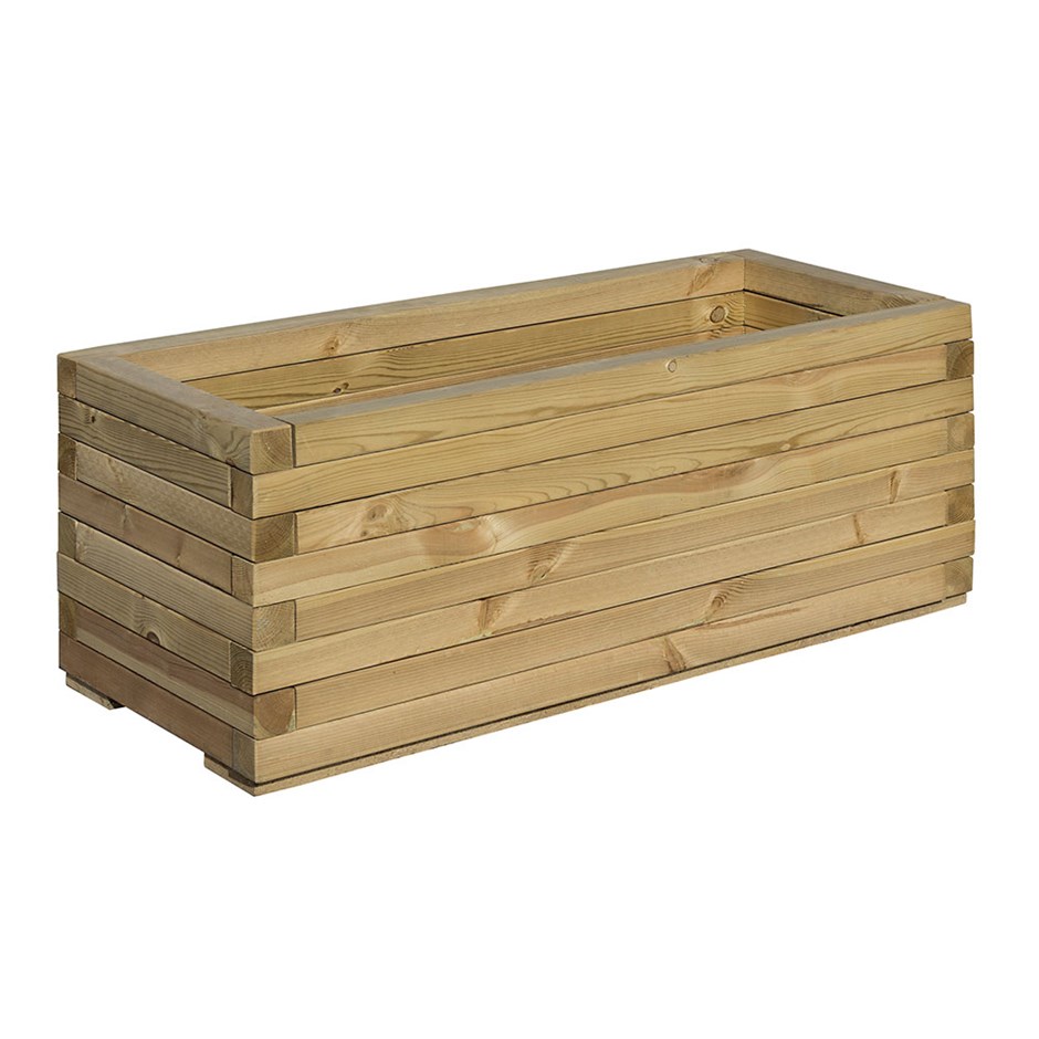 Natural Wooden Trough Patio Planter