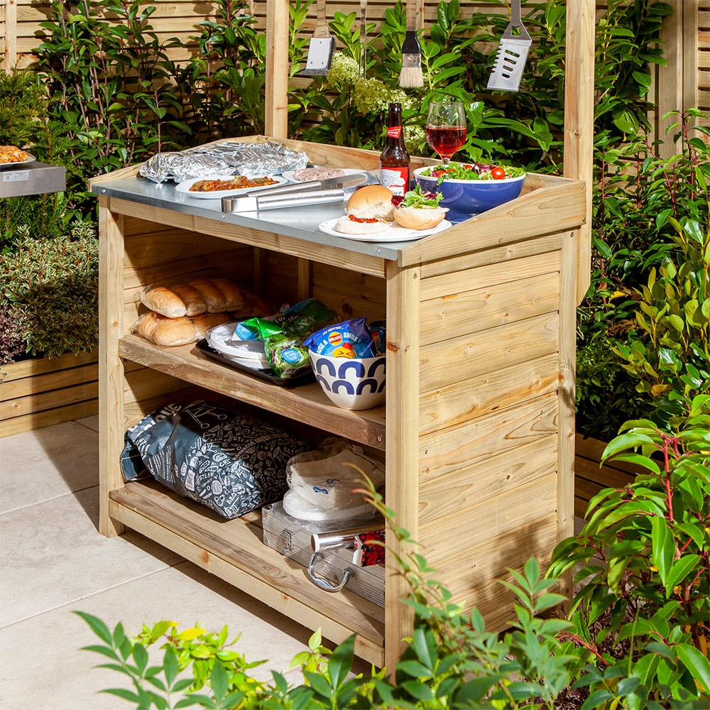 Barbecue Servery | Wooden | H162cms x W103cms