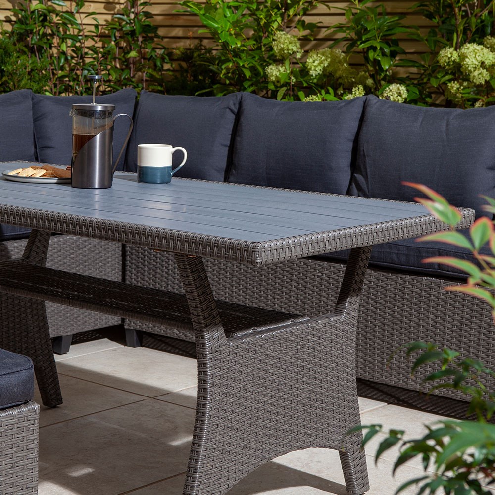 Devesa Corner Dining Set | Rattan Effect Weave | Grey