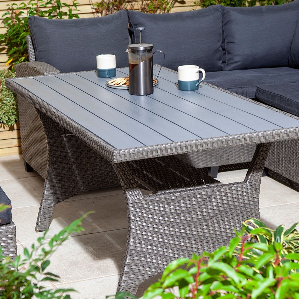 Devesa Corner Dining Set | Rattan Effect Weave | Grey
