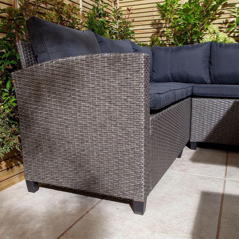 Devesa Corner Dining Set | Rattan Effect Weave | Grey