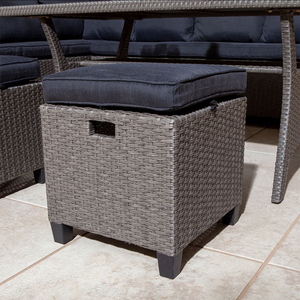 Devesa Corner Dining Set | Rattan Effect Weave | Grey
