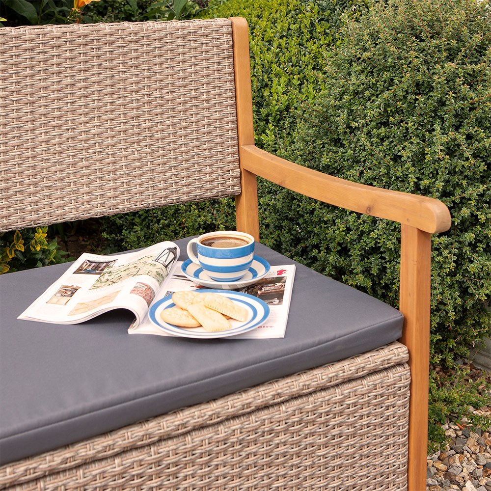 Alderley Rattan Storage Bench | Rattan Effect Weave | Natural |L120cms