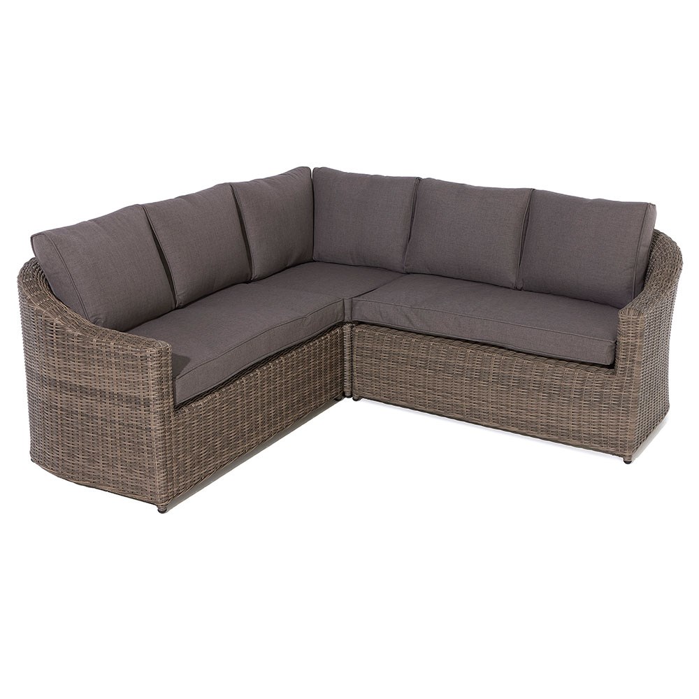 Bunbury Corner Set | Wood & Rattan Effect Weave | Natural | L2150cms x H80cms