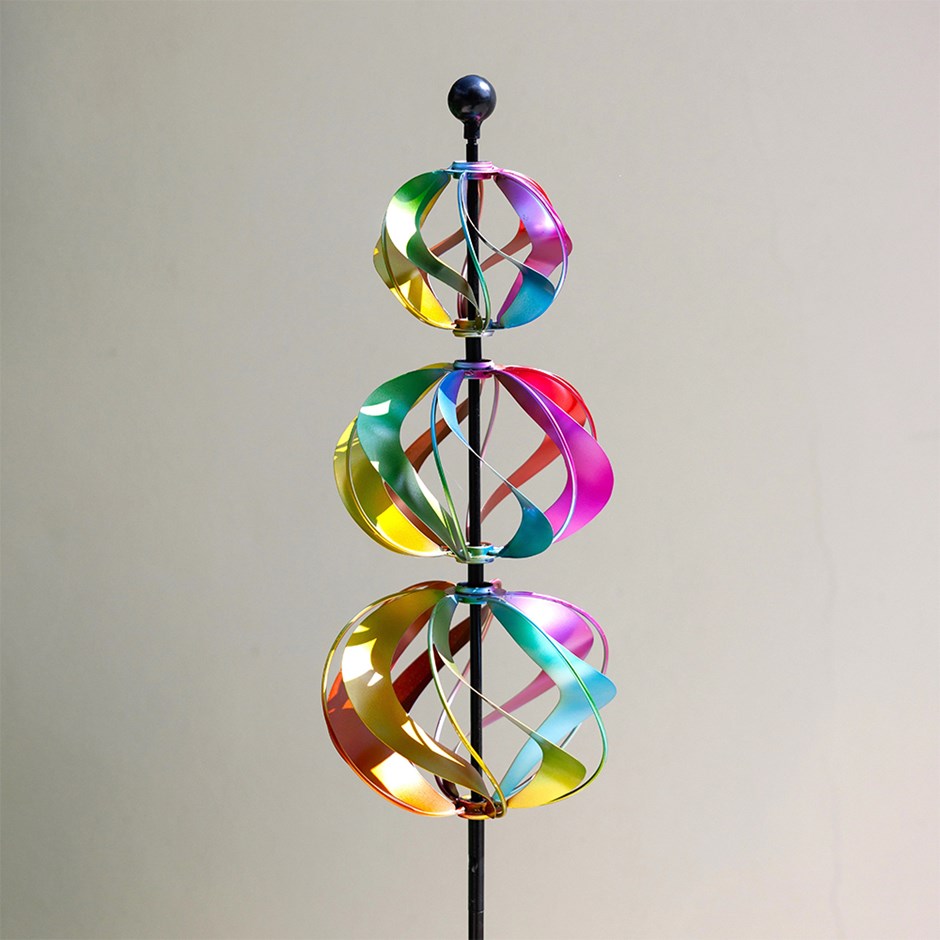 Three Sphere Wind Spinner - Multicoloured