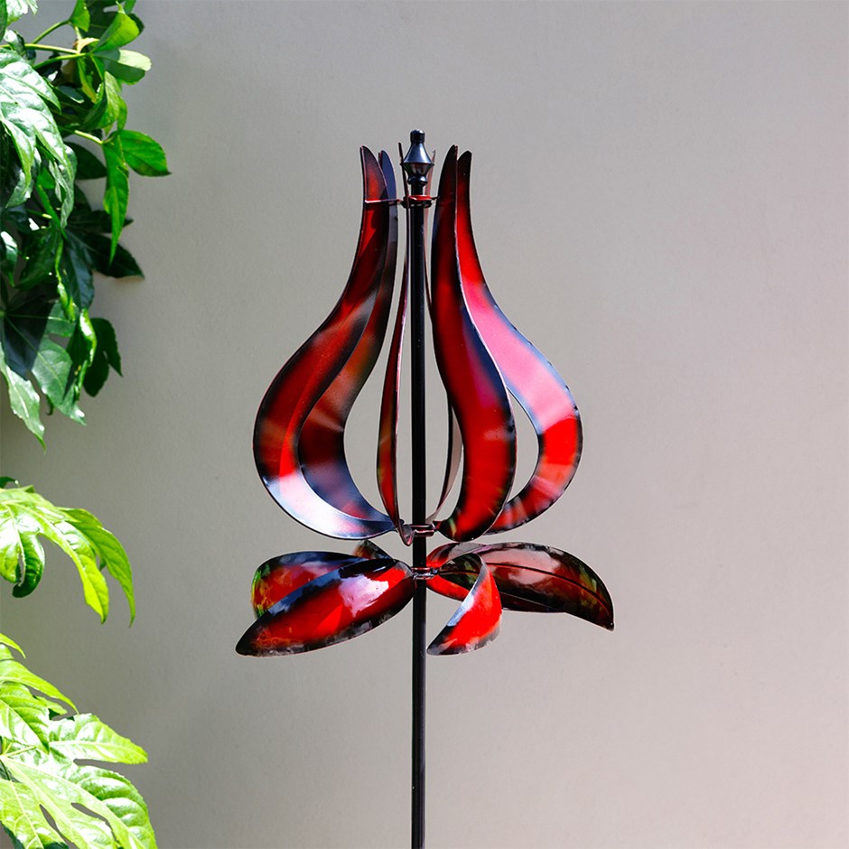 Flower Bulb Wind Spinner - Red