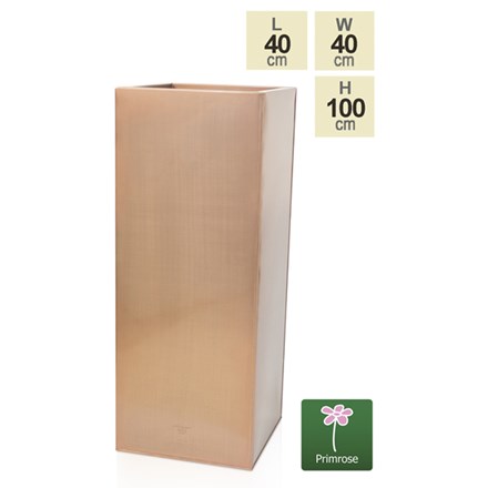 H100cm Zinc Galvanised Copper Tall Cube Planter - By Primrose™