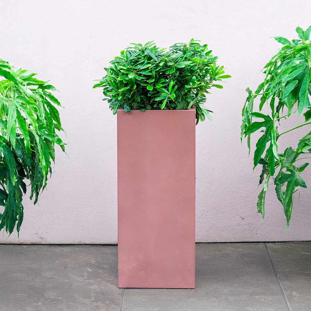 Copper Zinc Tall Square Planter