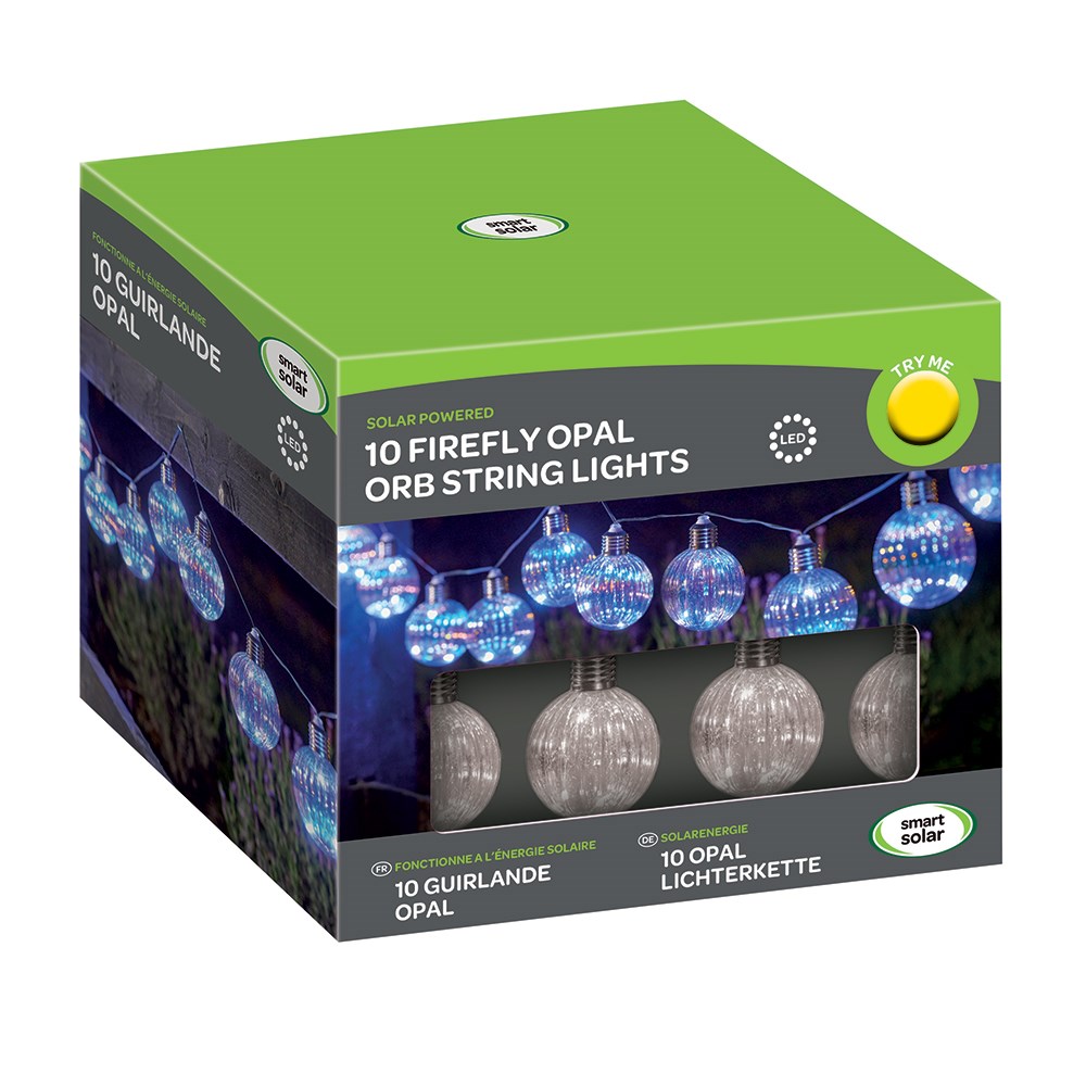 Set of 10 Firefly Opal Orb String Lights by Smart Garden