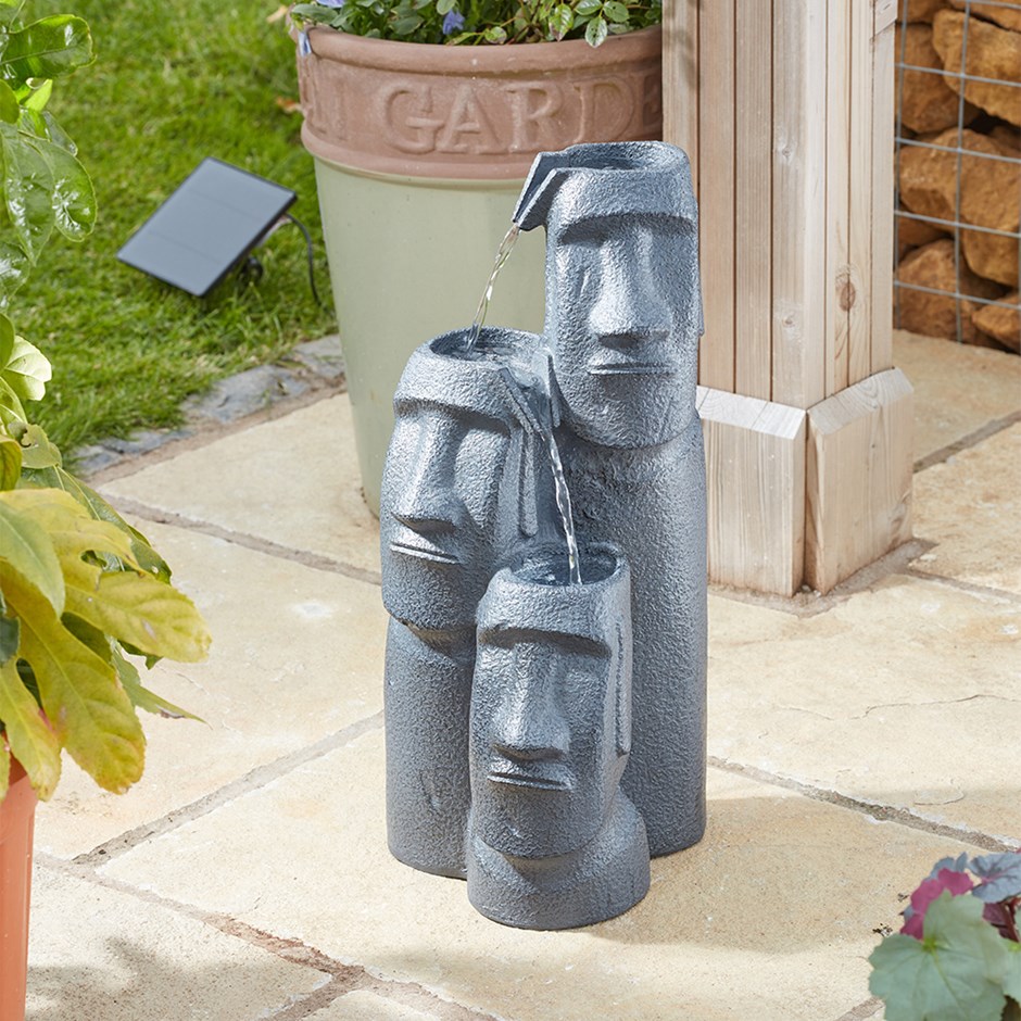 Solar Easter Island Falls Water Feature by Smart Garden