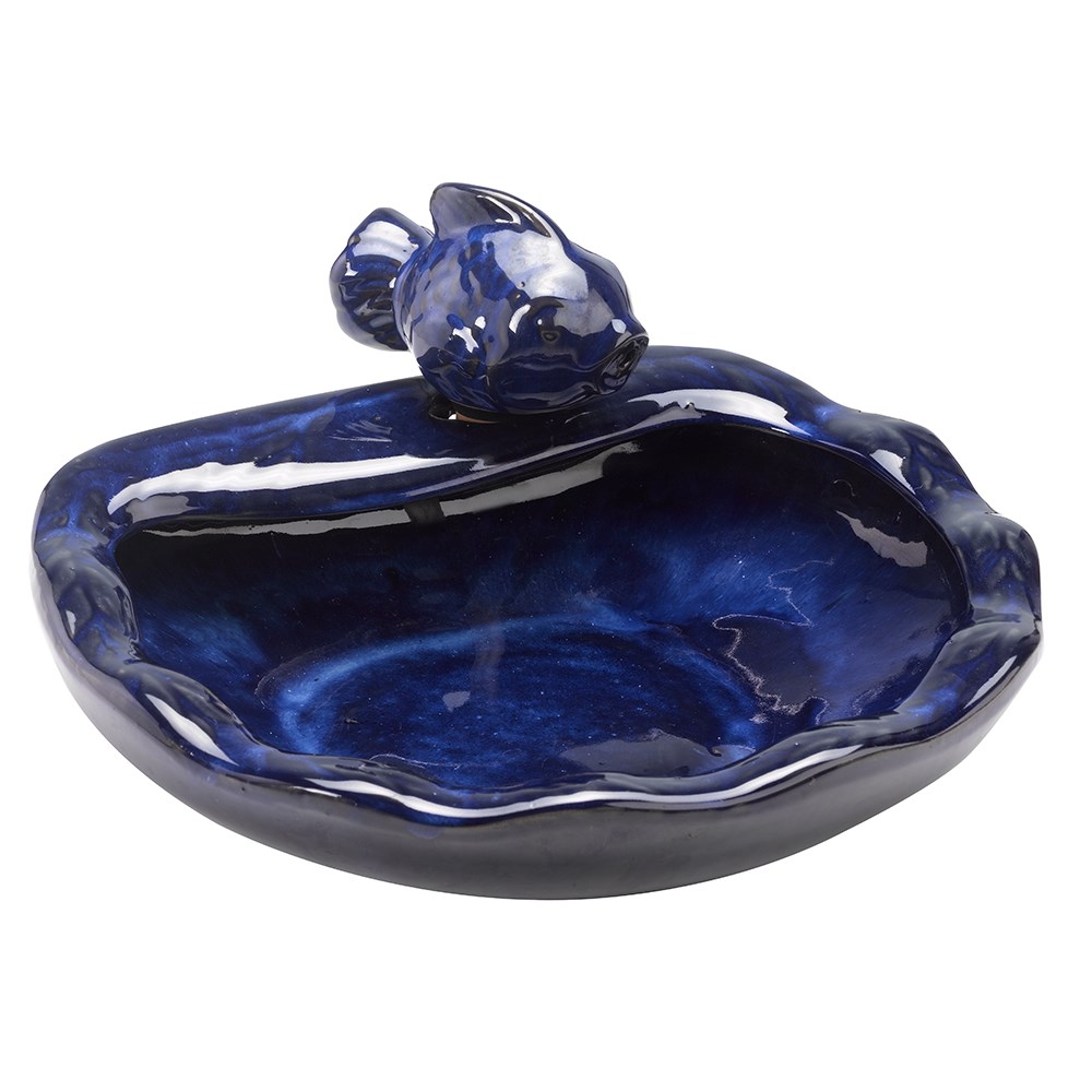 Solar Ceramic Fish Fountain Outdoor Decor by Smart Garden
