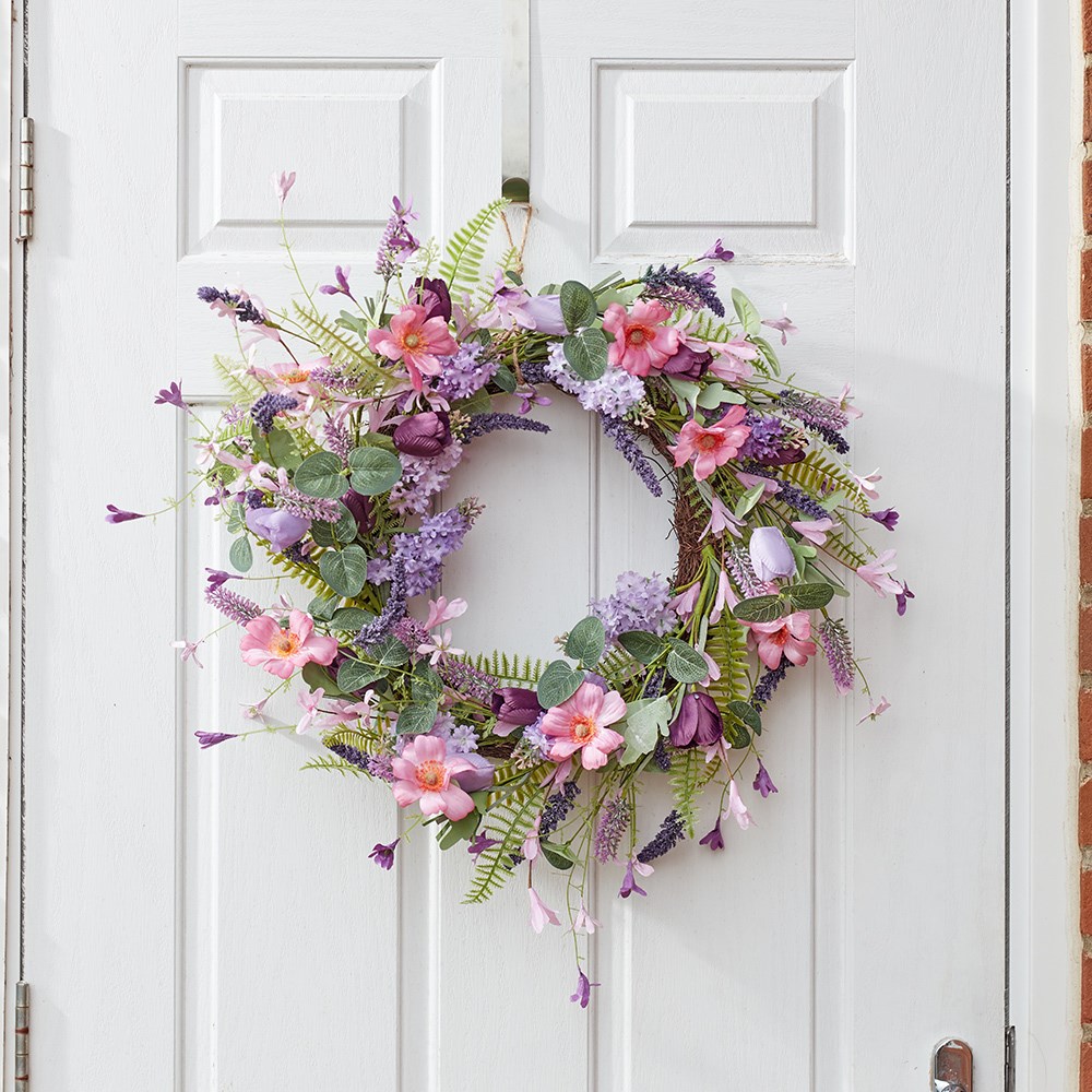 Artificial Lovely Lilac Whirl Wreath