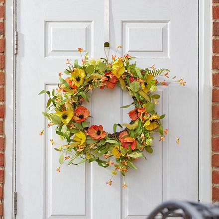 Artificial Wreath Poppies Whirl 45cm