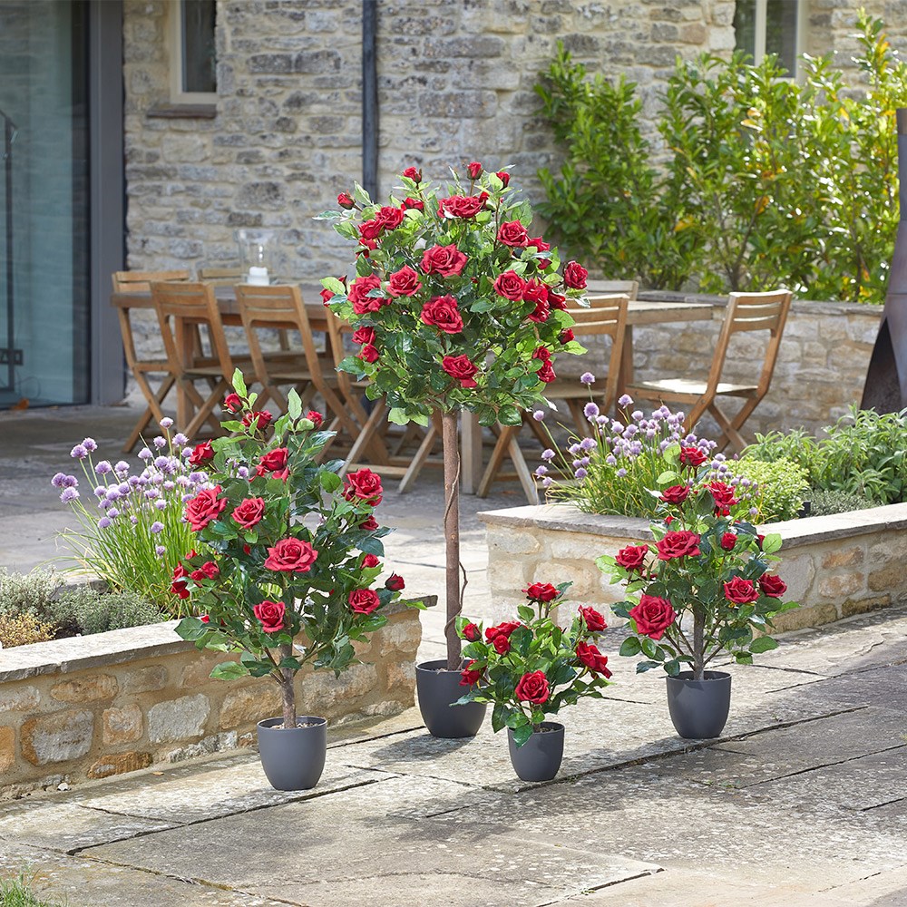 Regent's Roses Ruby Red Artificial Plant 40cm