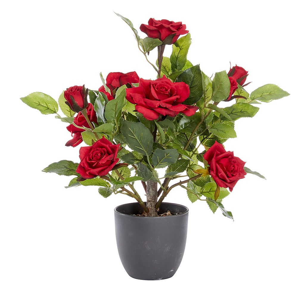 Regent's Roses Ruby Red Artificial Plant 40cm