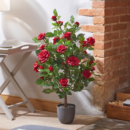 Regent's Roses Ruby Red Artificial Plant 80cm