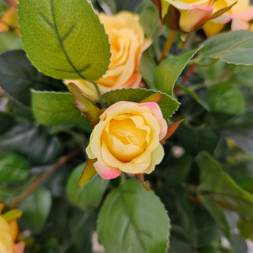 Regent's Roses Sunshine Yellow Artificial Plant 80cm