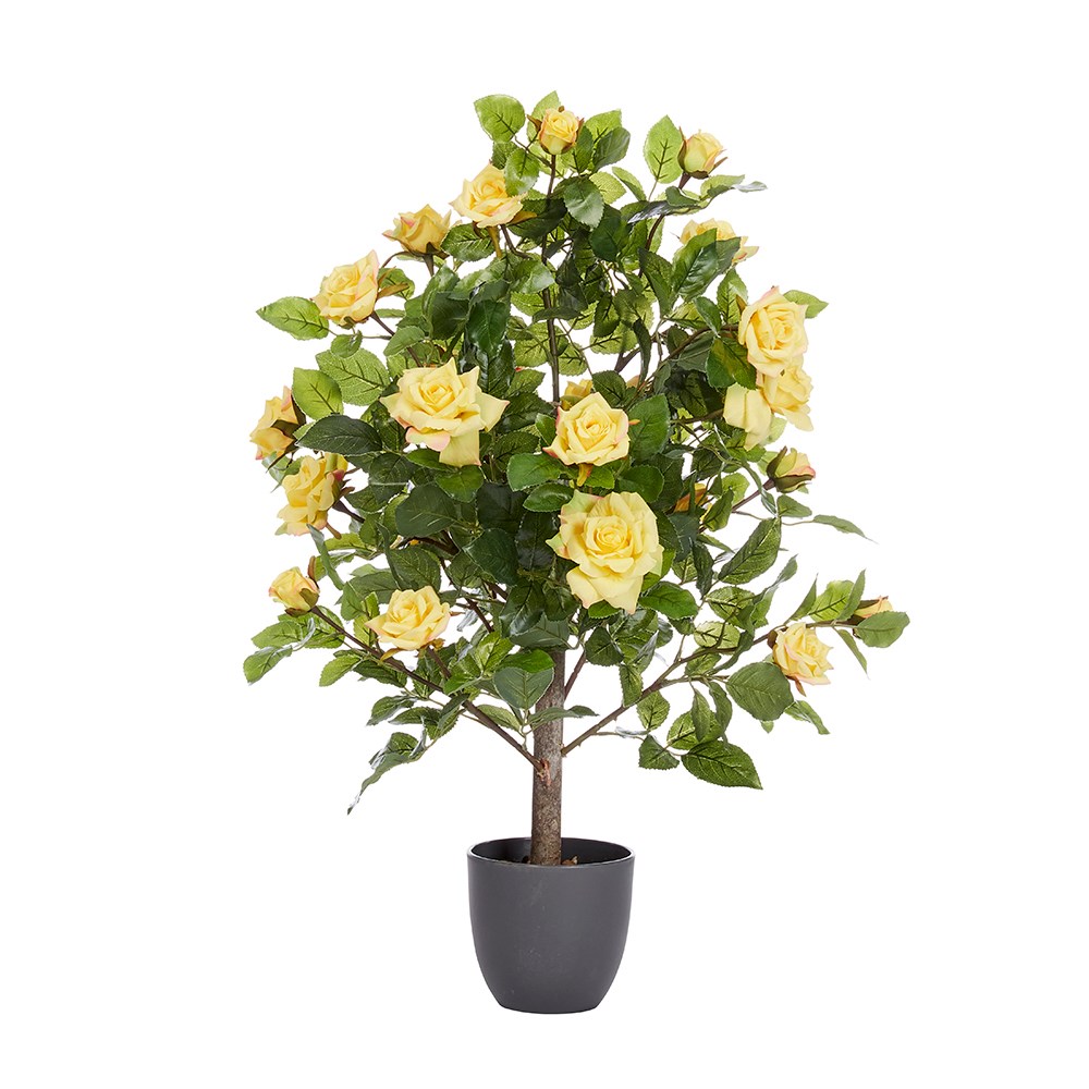 Regent's Roses Sunshine Yellow Artificial Plant 80cm