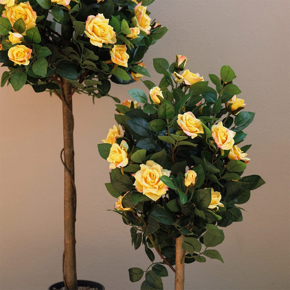 Regent's Roses Sunshine Yellow Artificial Plant 80cm