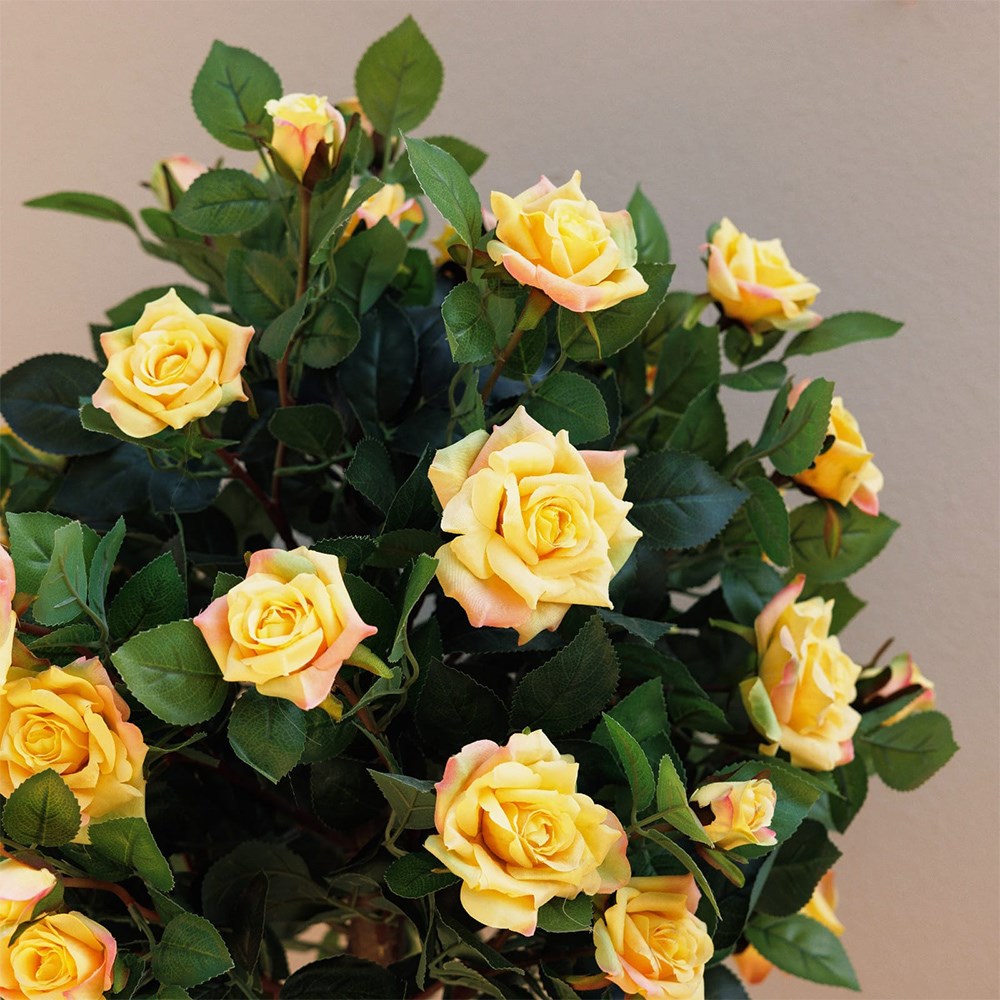 Regent's Roses Sunshine Yellow Artificial Plant 80cm