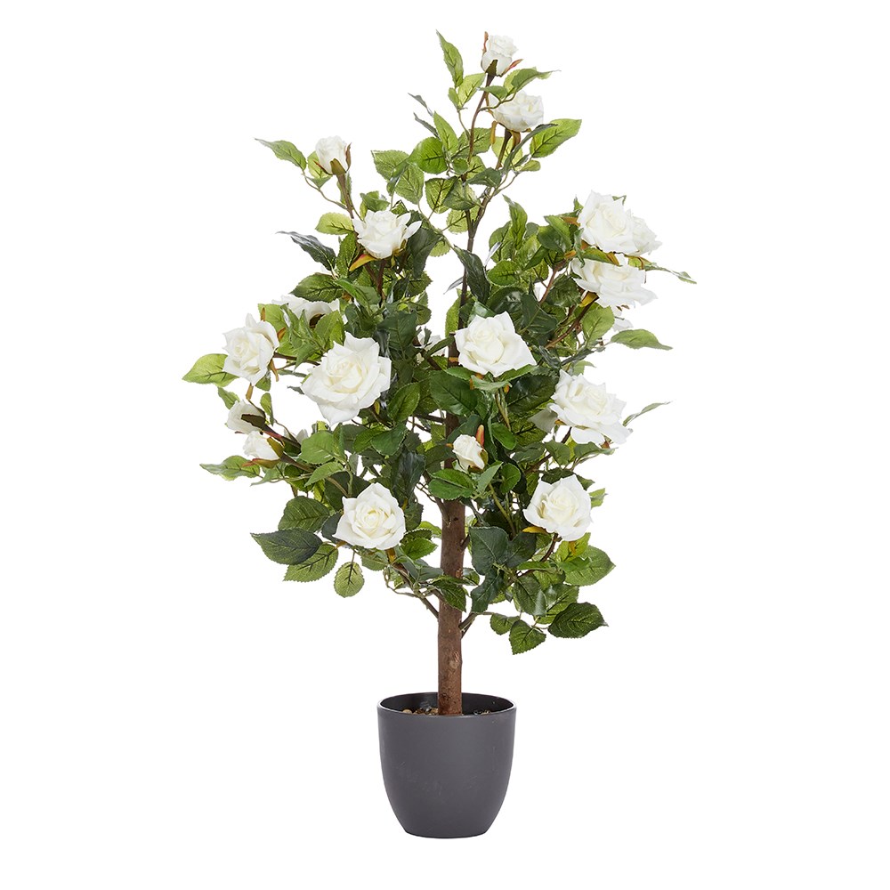 Regent's Roses White Artificial Plant 80cm