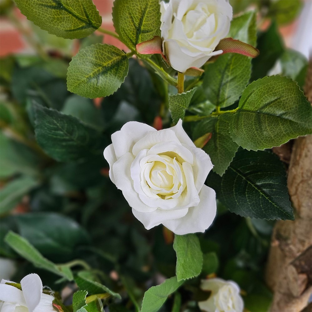 Regent's Roses White Artificial Plant 80cm