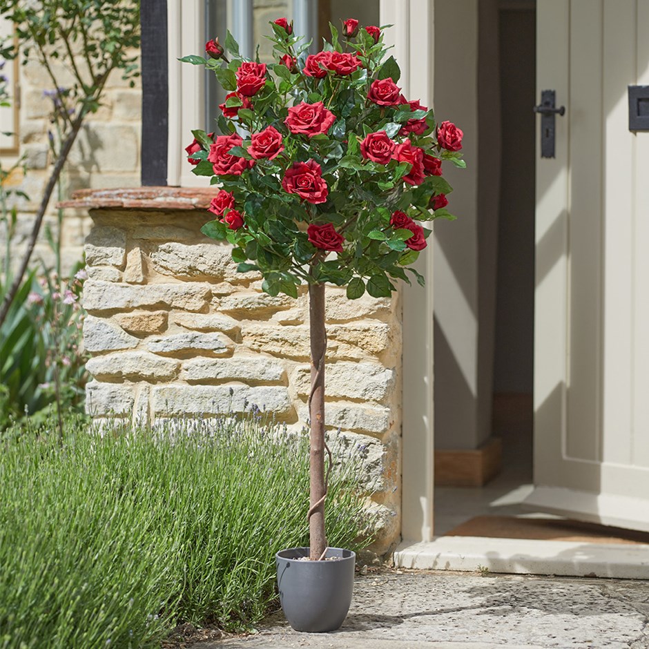 Regent's Roses Ruby Red Artificial Plant 120cm