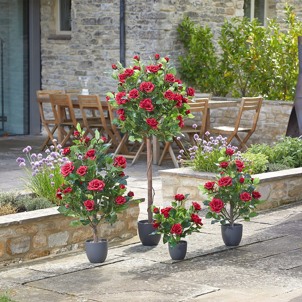 Regent's Roses Ruby Red Artificial Plant 120cm