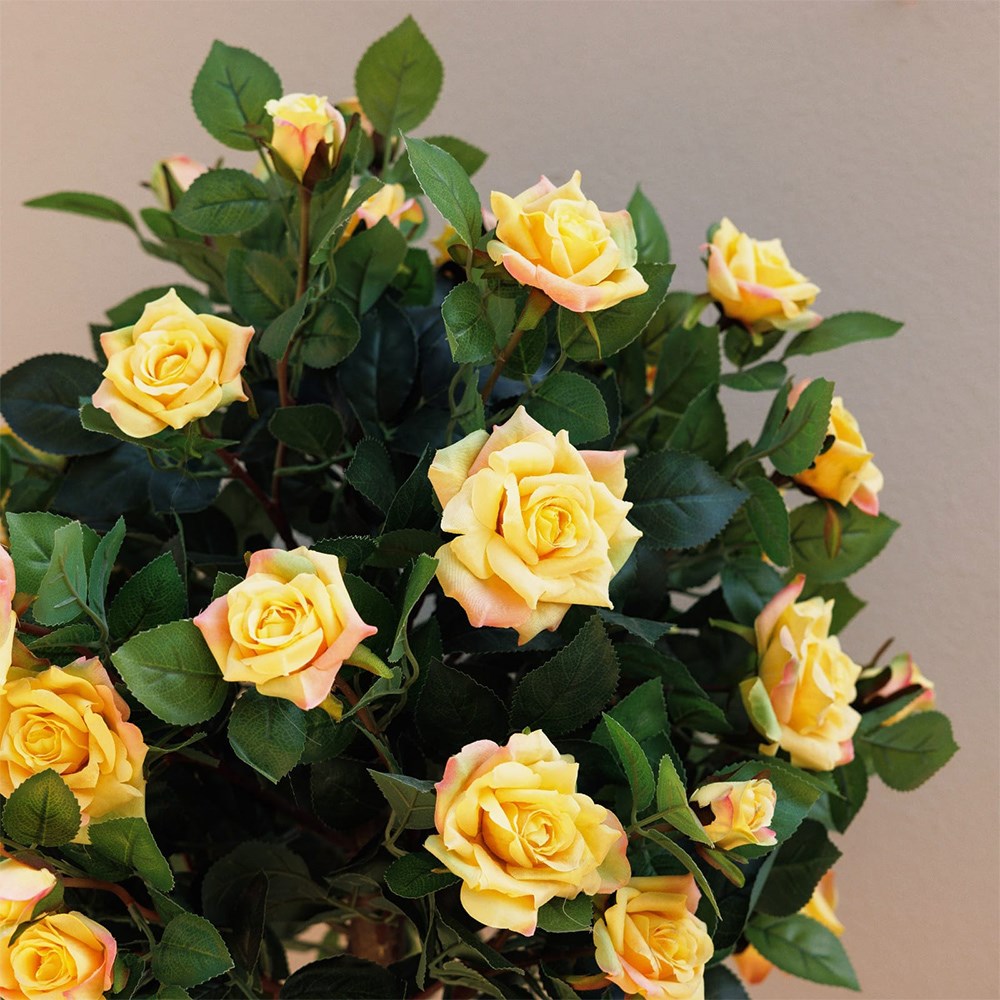 Regent's Roses Sunshine Yellow Artificial Plant 120cm